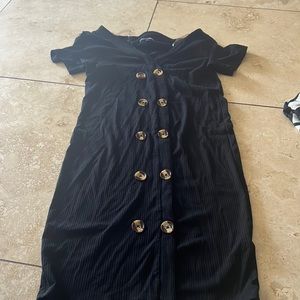 Fashion nova black button down mini dress